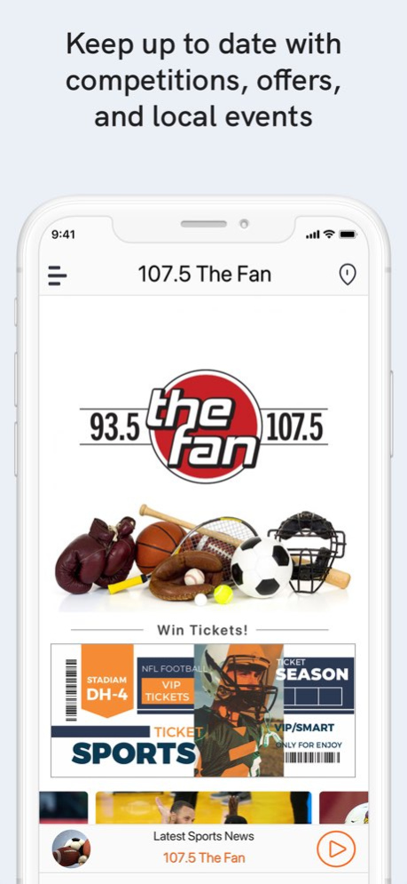 107.5 The Fan 8.37.00 Screenshot