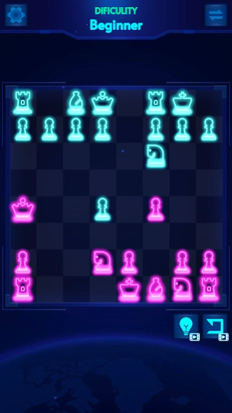 2 Player Games: Glow Chess 3D 1.09 Screenshot