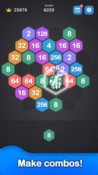 Hex 2048: Merge Puzzle Game 1.9.6 Screenshot
