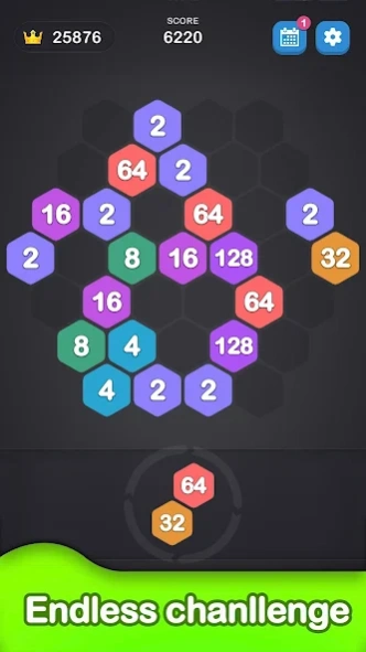 Hex 2048: Merge Puzzle Game 1.9.6 Screenshot