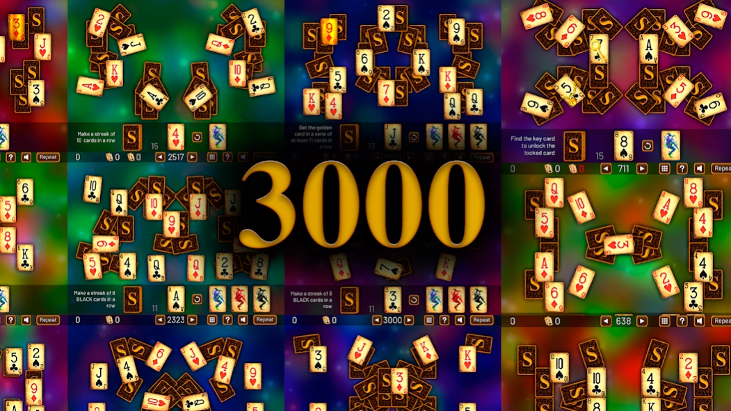 3000 TriPeaks Solitaire Games 1.5.7 Screenshot