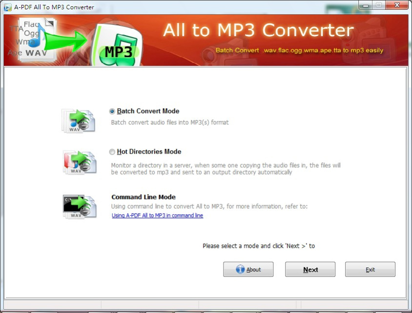 A-PDF All to MP3 Converter 2.3 Screenshot