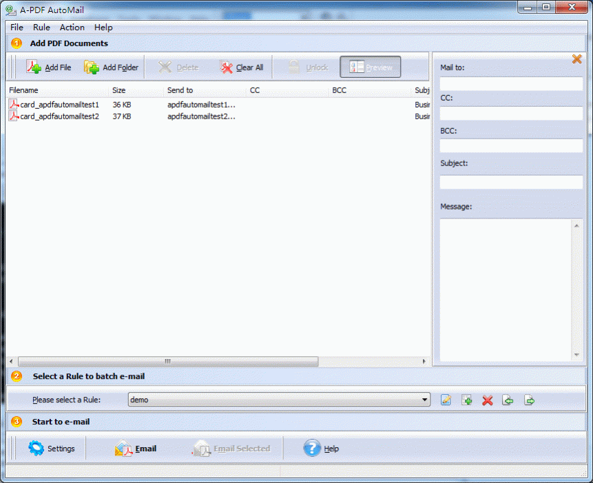 A-PDF AutoMail 3.5.5 Screenshot