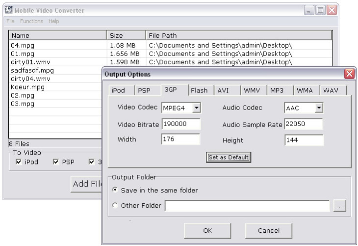 Mobile Video Converter 1.23 Screenshot