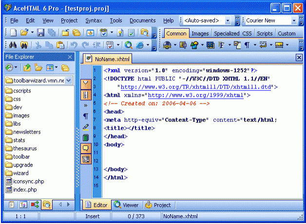AceHTML Freeware 0011 Screenshot