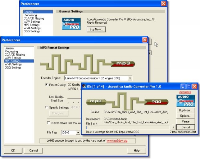 Acoustica Audio Converter Pro 1.0b Screenshot