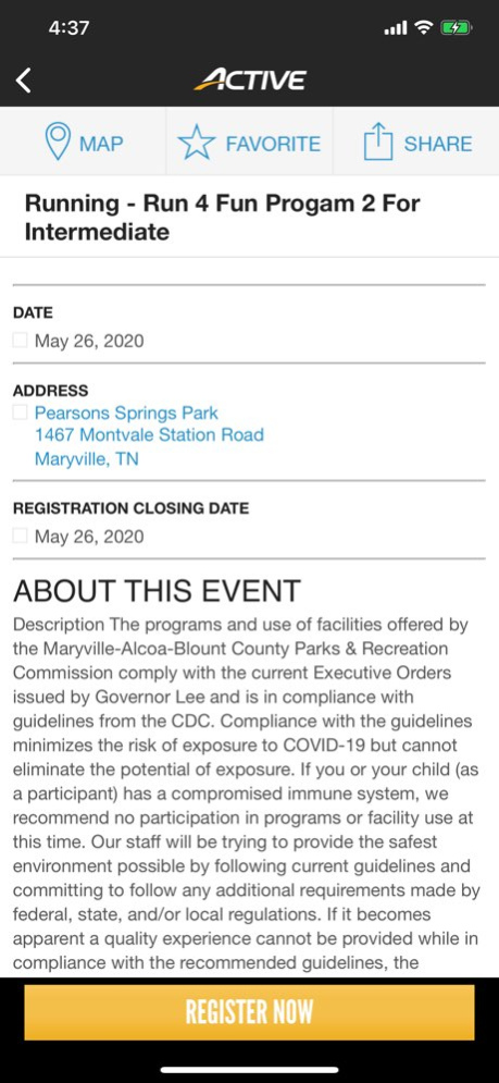 ACTIVE - Fitness Events 2.9.3 Screenshot