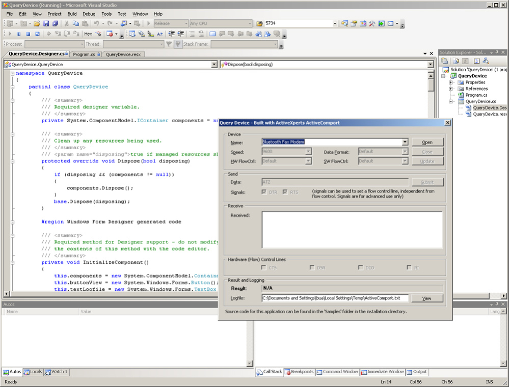 ActiveComport 3.1 Screenshot