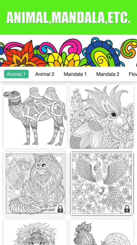 Adults Coloring Book Color Therapy for Anti-Stress  Screenshot