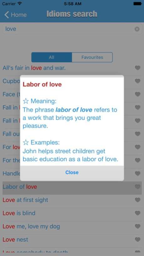 Advanced Idioms Dictionary  Screenshot