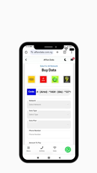 Affan data 1.9 Screenshot