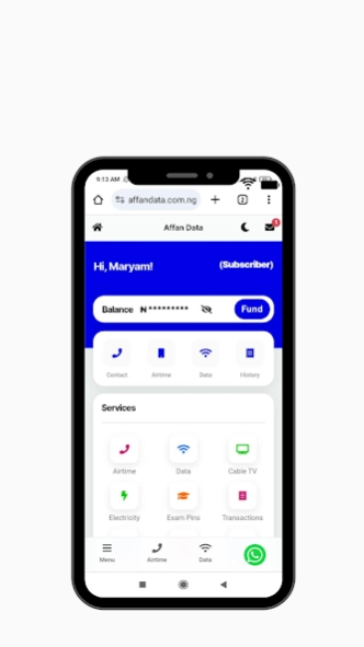 Affan data 1.9 Screenshot