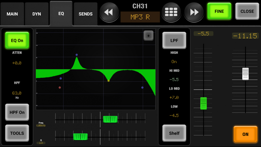 AirFader LS9 Beta  Screenshot