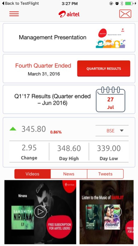 Airtel Investor - iPhone edition 1.0.1 Screenshot