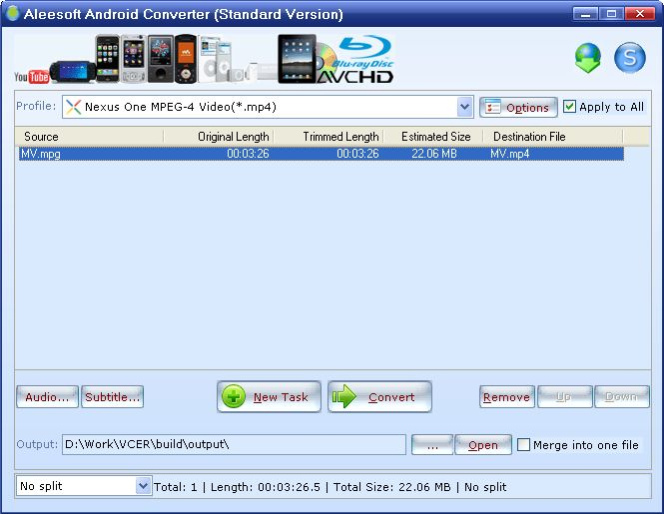 Aleesoft Android Converter 2.5.72 Screenshot