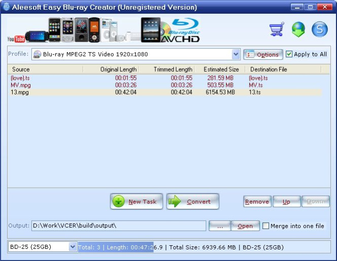 Aleesoft Easy Blu-ray Creator 2.5.29 Screenshot