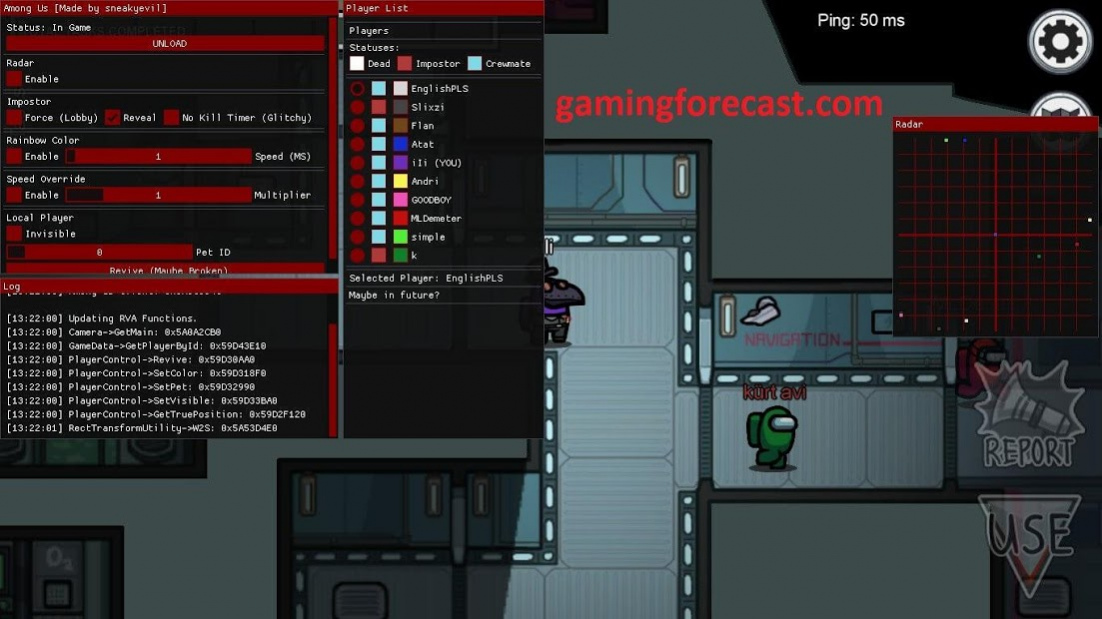 Among Us Mod Menu 1.0.0 Screenshot