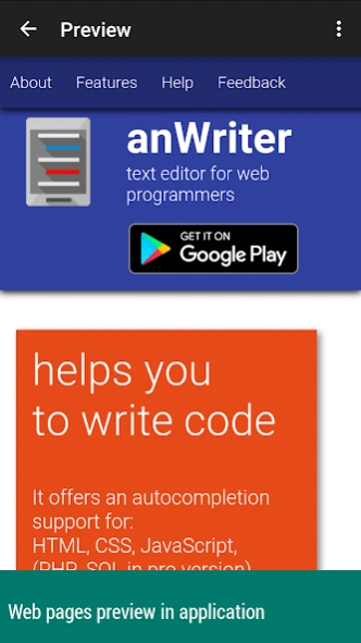 anWriter HTML editor 2.0.2 Screenshot