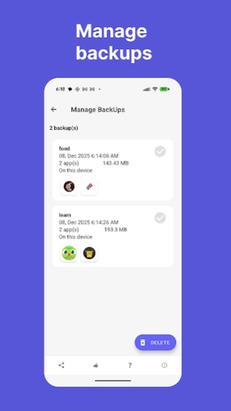 App Backup & Restore Lite  Screenshot