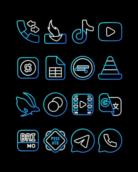 AquaLine Blue - Icon Pack  Screenshot