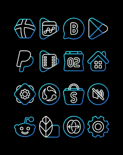 AquaLine Blue - Icon Pack  Screenshot