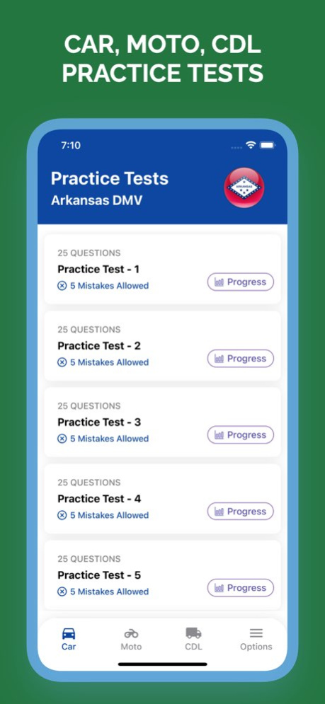 Arkansas AR DMV Permit Test 4.2 Screenshot