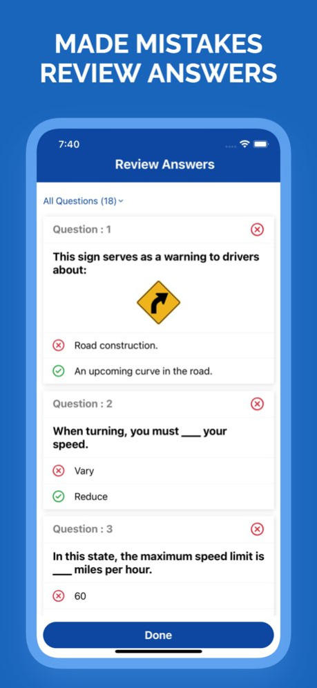 Arkansas AR DMV Permit Test 4.2 Screenshot