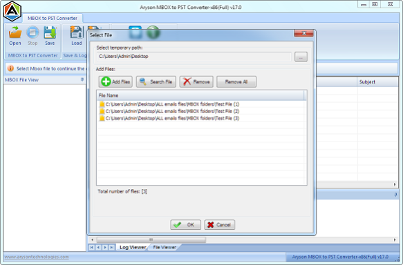 Aryson MBOX to PST Converter 17.0 Screenshot