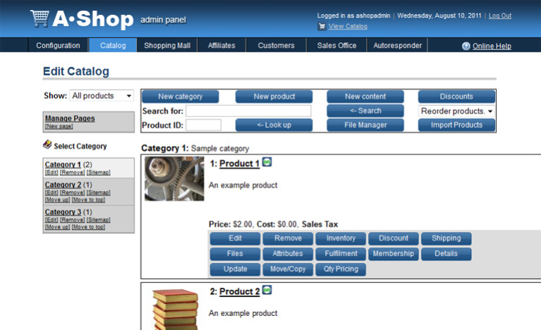 AShop V 5.4.4 Screenshot