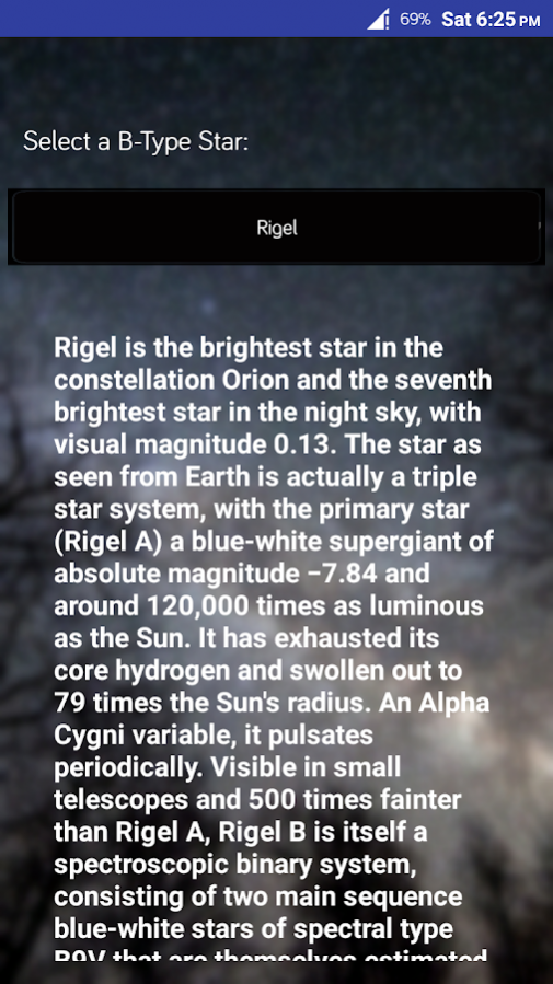 Astronomy Quiz: Celestial Info 1.3 Screenshot