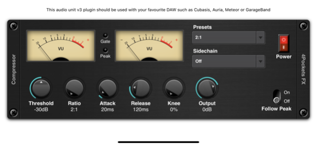 Audio Compressor AUv3 Plugin 1.09 Screenshot