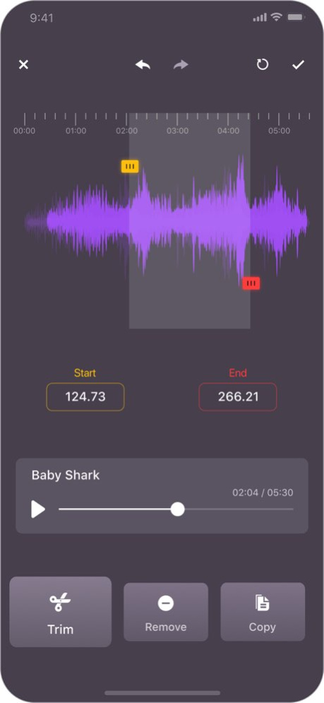Audio editor - Mp3 cutter 1.1 Screenshot