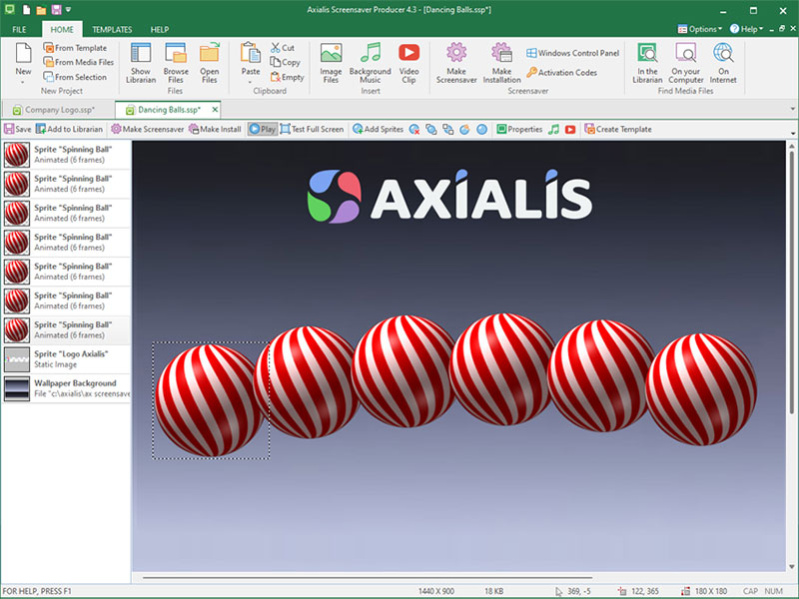 Axialis Screensaver Producer 4.3 Screenshot
