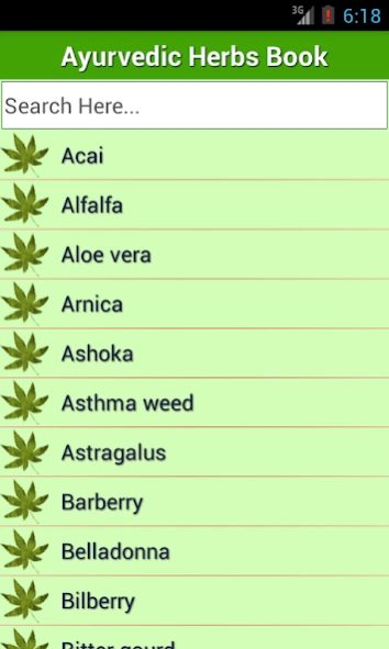 Ayurvedic Herbs Medicine Book 1.8 Screenshot