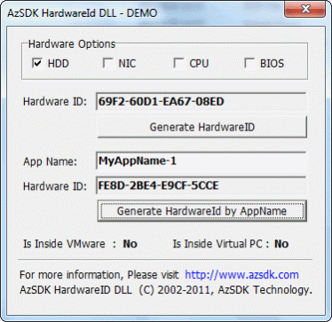 AzSDK HardwareID DLL 5.10 Screenshot