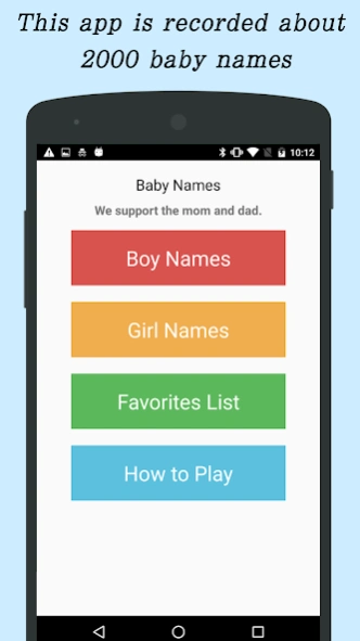 Baby Names for boys and girls  Screenshot