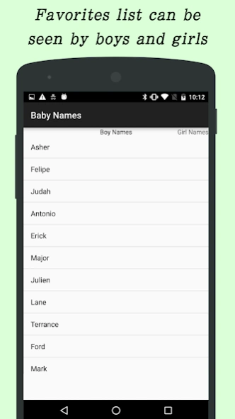 Baby Names for boys and girls  Screenshot