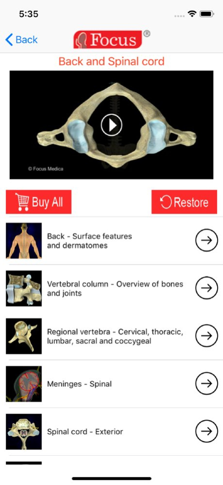 Back and Spinal cord 1.3 Screenshot