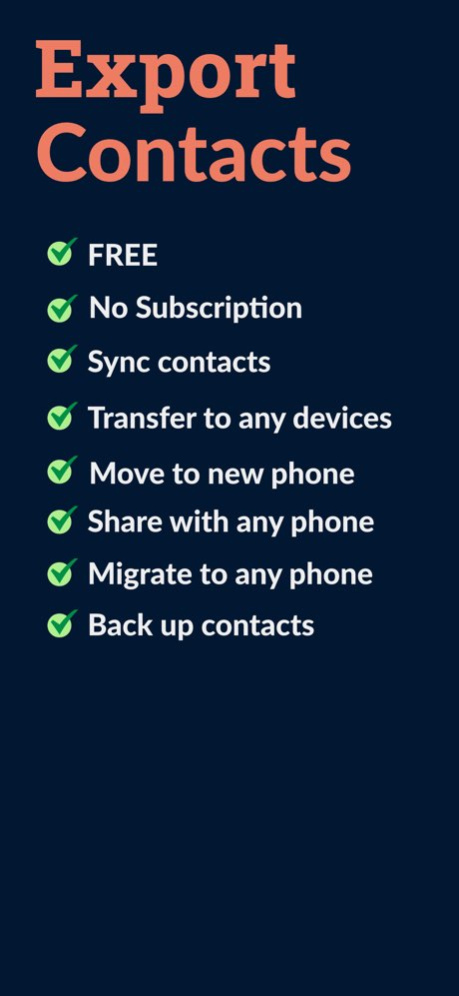 Contacts: MC backup & Exporter 1.0.9 Screenshot