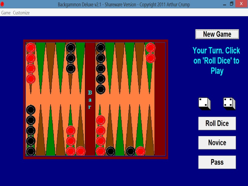 Backgammon Deluxe 3.1 Screenshot