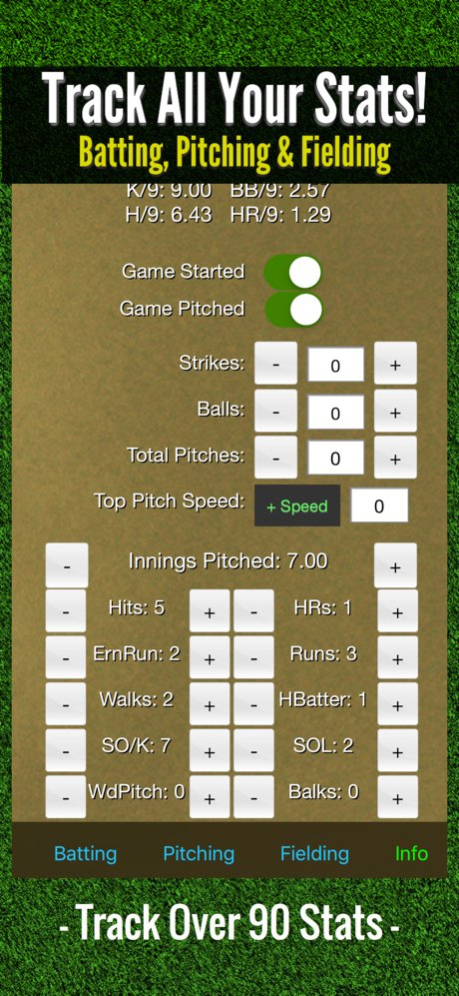 Baseball Stats Tracker Touch 2.0 Screenshot