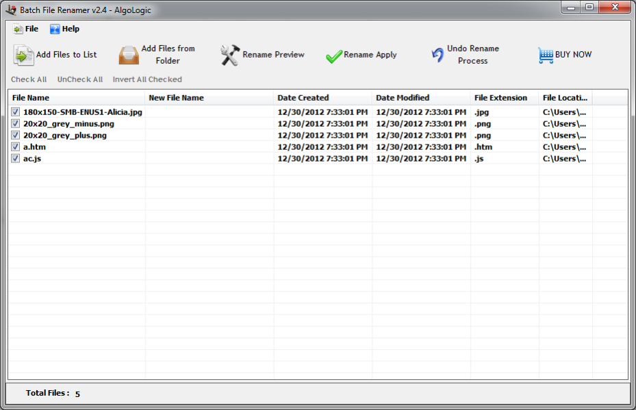 Batch File Renamer 2.4 Screenshot