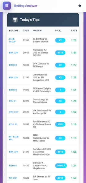 Betting Analyzer  Screenshot