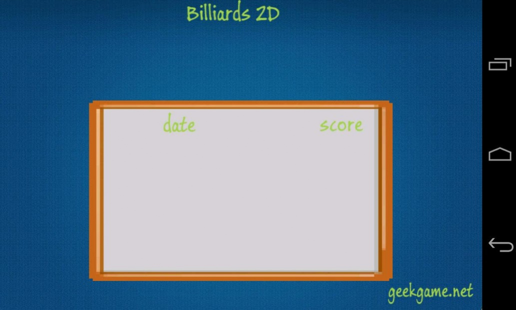 Billiards 2D 2.0 Screenshot