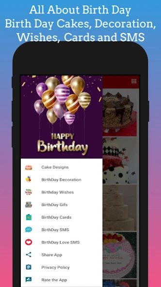 Birth Day Cake Designs, Cards  Screenshot