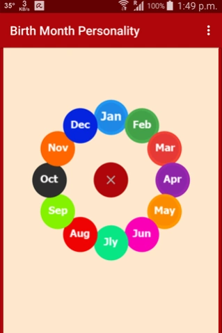 Birth Month Personality 1.1 Screenshot