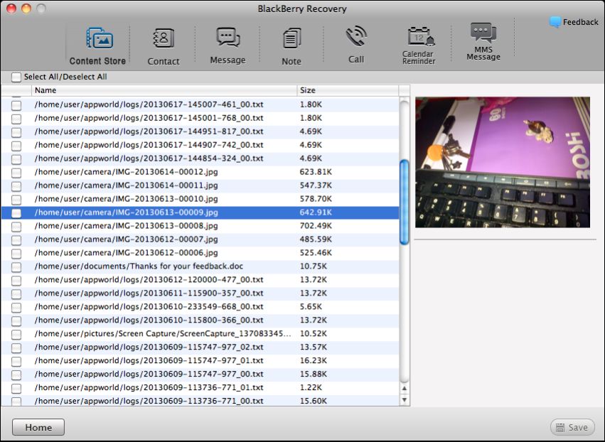 BlackBerry Recovery for Mac 1.5.0 Screenshot