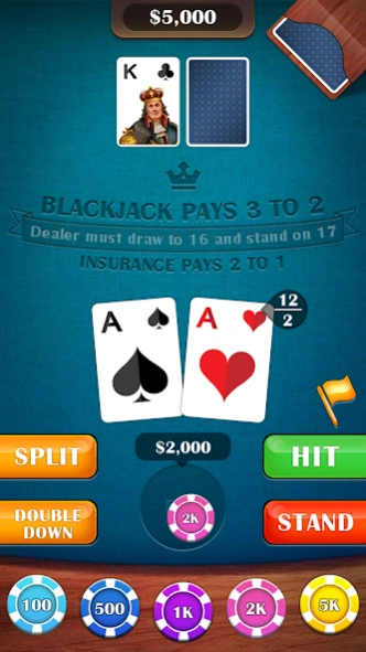 Blackjack 21: casino card game 5.3 Screenshot