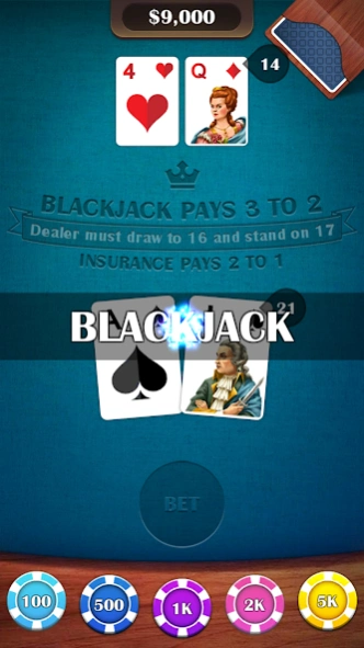 Blackjack 21: casino card game 5.3 Screenshot