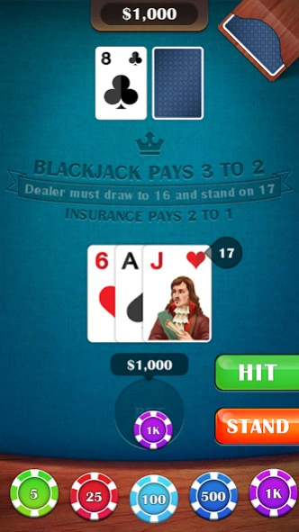 Blackjack 21: casino card game 5.3 Screenshot